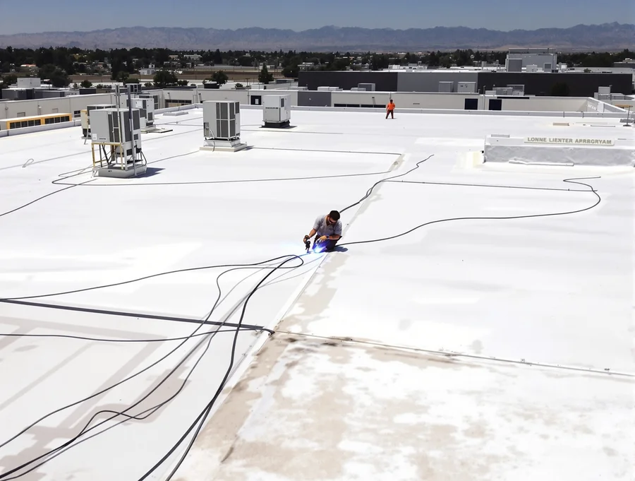 Water ponding on a flat roof